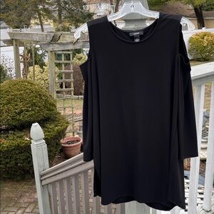 NWOT Alfani Black Cold Shoulder 29”Long Tunic Size M